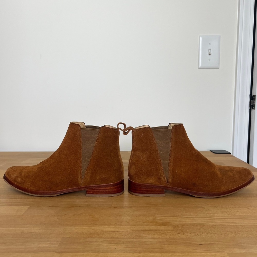 Nisolo Dari Suede Chelsea Boots Brown Leather Sole Ankle Booties Made in Peru - Picture 5 of 11
